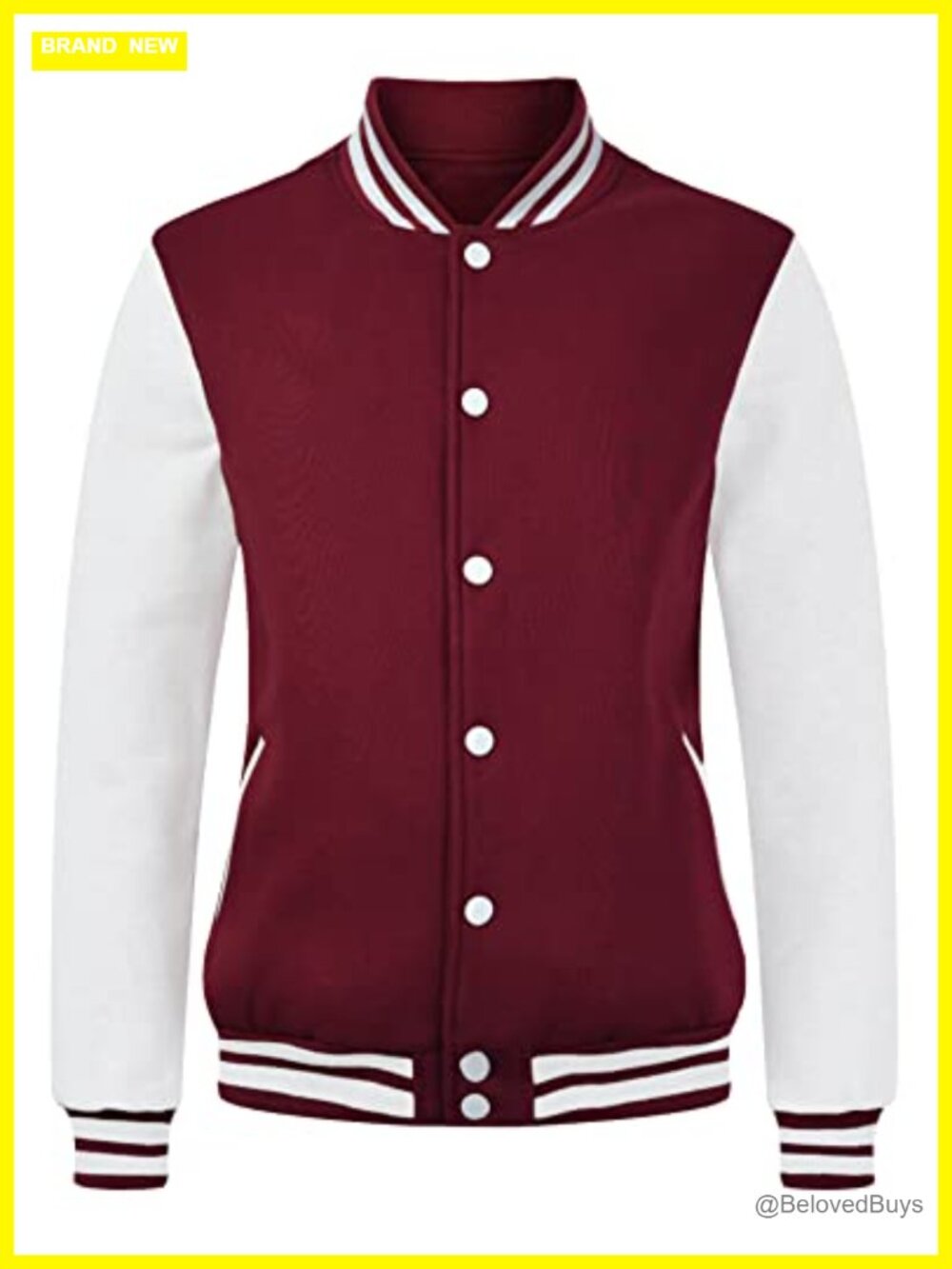 Women Varsity Baseball Fleece Jacket Button Down Lightweight Casual Outwear